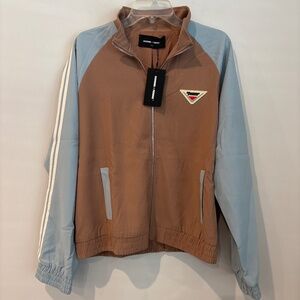 Homme and Femme  Brown and Blue Track Jacket mens large